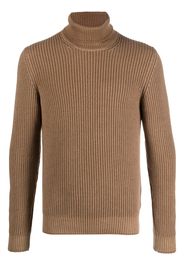 LARDINI ribbed-knit roll-neck jumper - Toni neutri