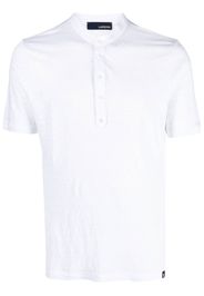 Lardini linen band collar polo top - Bianco