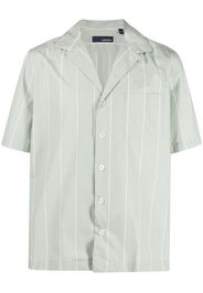 Lardini notched pinstripe short-sleeve shirt - Verde