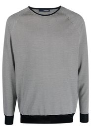 Lardini horizontal-stripe crew neck jumper - Blu