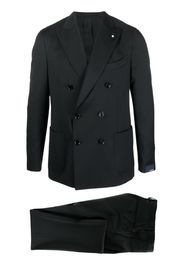 Lardini double-breasted wool suit - Nero