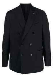 Lardini double-breasted wool blazer - Blu