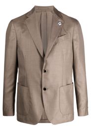 Lardini patch pocket single-breasted blazer - Marrone