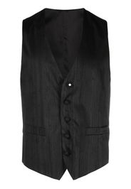 Lardini logo-patch waistcoat - Nero