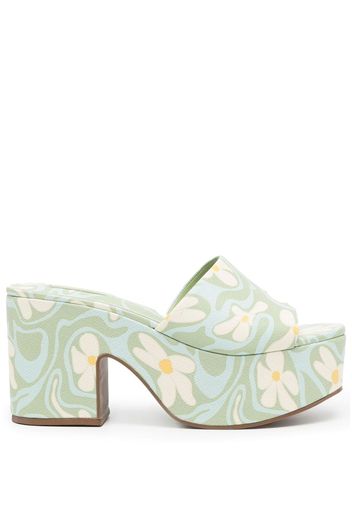 Larroude Mules a fiori - Verde