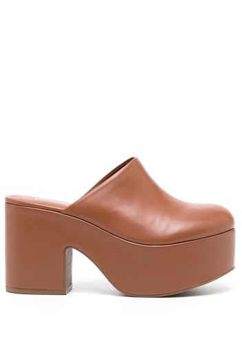 Larroude closed-toe platform mules - Marrone