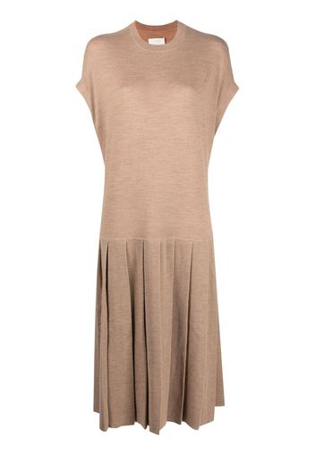 Lauren Manoogian fine-knit pleated dress - Toni neutri