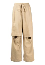 Lauren Manoogian textured split linen-cotton track pants - Giallo