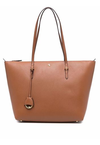 Lauren Ralph Lauren pebbled-texture tote bag - Marrone