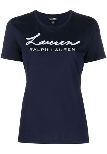 Lauren Ralph Lauren Katlin logo-embroidered T-shirt - Blu