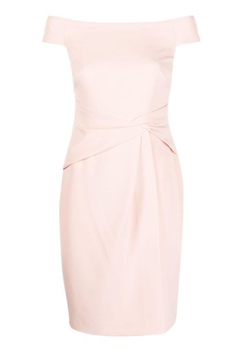 Lauren Ralph Lauren off-shoulder pinched-waist midi dress - Rosa