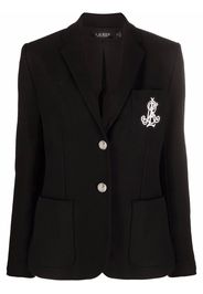 Lauren Ralph Lauren embroidered-logo single-breasted blazer - Nero