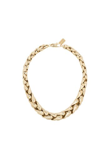 14K yellow gold large square link necklace