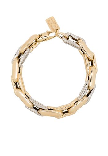 14kt gold two-tone chain-link bracelet