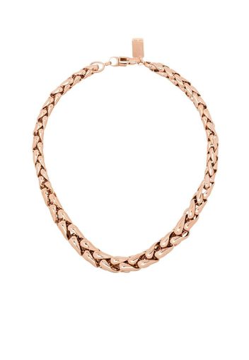 14K rose gold wheaten small link necklace