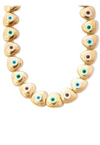 Lauren Rubinski 14kt yellow gold Evil Eye enamel necklace - Oro