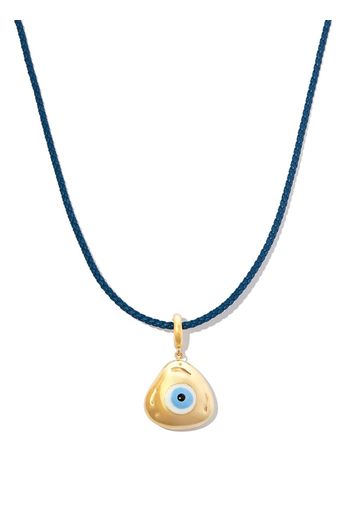 Lauren Rubinski LRUB 14K YG EYE TRINGL CHRM ON BLU CORD - Oro