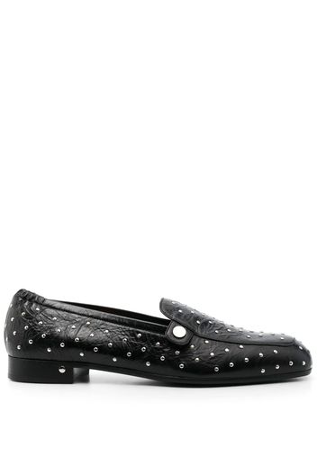 Laurence Dacade stud-embellished creased leather loafers - Nero