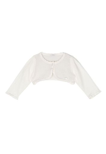 Le Bebé Enfant pointelle knit cotton cardigan - Bianco