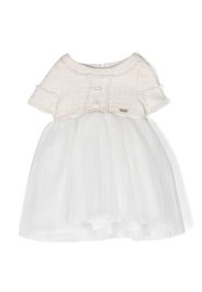 Le Bebé Enfant tweed short-sleeved dress - Toni neutri