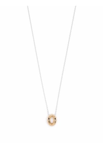 Le Gramme 18kt yellow gold 3g polished entrelacs pendant and sterling silver chain necklace - Argento