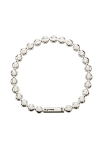 Le Gramme sterling silver Le 47g brushed bead bracelet - Argento