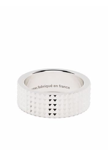 Le Gramme guilloché pyramid ribbon ring - Argento