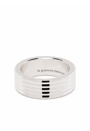 Le Gramme guilloché horizontal ribbon ring - Argento