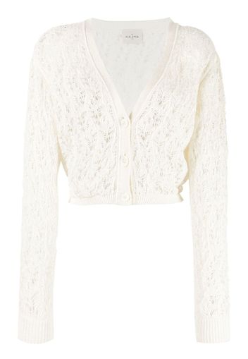 Le Kasha Cardigan Feuillage - Bianco