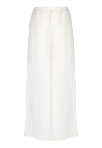 Le Kasha straight-leg semi-sheer trousers - Bianco