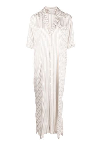 Le Kasha Kymba striped silk shirtdress - Bianco