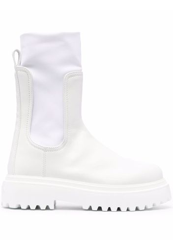 Le Silla ridged leather boots - Bianco