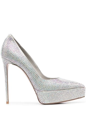 Le Silla Uma 120mm crystal-embellished pumps - Argento