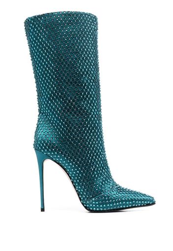 Le Silla Gilda 120mm crystal-embellished boots - Blu