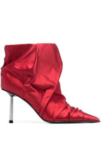 Le Silla Bella 80mm ruched ankle boots - Rosso