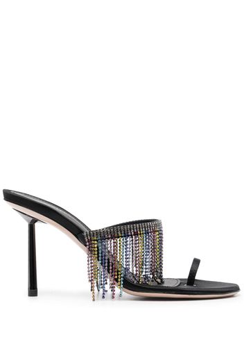 Le Silla Jewels 95mm satin sandals - Nero