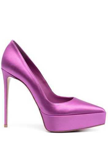 Le Silla Uma 140mm satin pumps - Viola