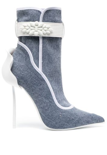 Le Silla Snorkeling 120mm denim ankle boots - Blu