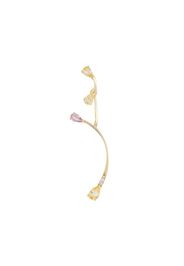 Orecchino a bottone in oro 18kt con diamanti Rose More e Lemon Flare