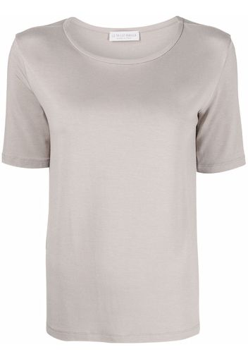 cropped cotton T-shirt T-shirt con scollo ampio - Toni neutri