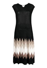 Le Tricot Perugia zigzag pattern-detail knitted dress - Nero