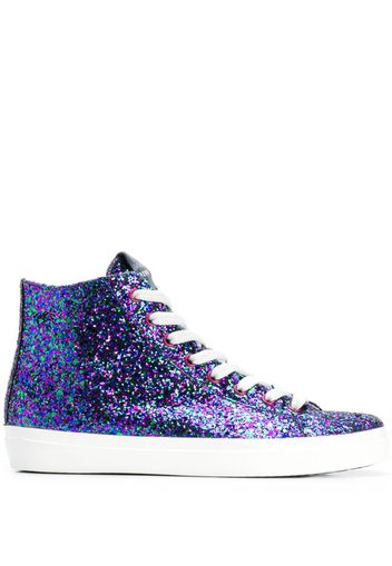 glitter hi-top sneakers