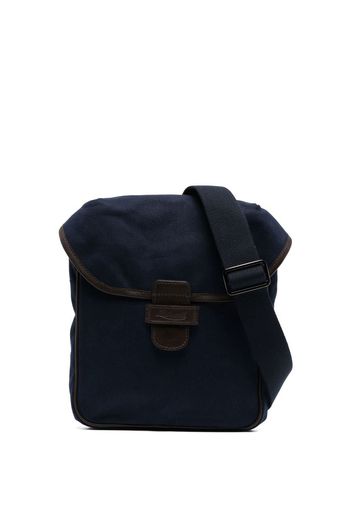 Leathersmith of London Borsa a spalla con logo goffrato - Blu