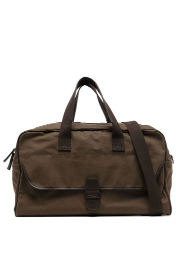 Leathersmith of London canvas weekender bag - Marrone