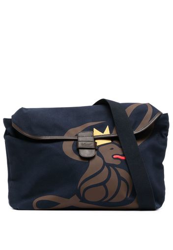 Leathersmith of London Lion canvas messenger bag - Blu