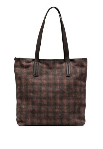 Leathersmith of London Borsa tote a quadri - Marrone