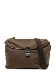 Leathersmith of London Borsa messenger con logo goffrato - Marrone