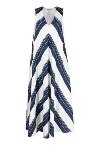 Lee Mathews Hampden V-neck striped dress - Bianco