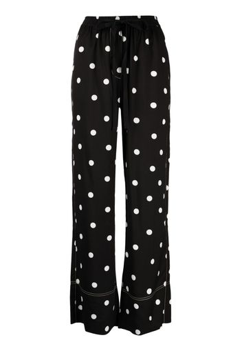 Lee Mathews Olive polka dot-print trousers - Nero