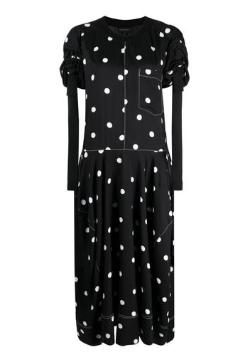 Lee Mathews polka dot-print midi dress - Nero